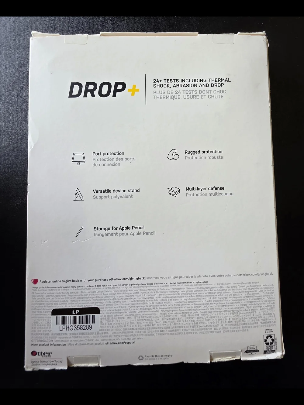 OtterBox Defender Pro Drop+ iPad Air Case in Black and White